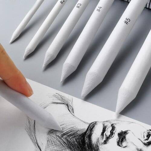 White Drawing Pen Smudge Stump Stick for Rice Paper Drawing Charcoal Sketching Painting pen Paper roll pencil Painting supplies