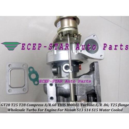 Free Ship T25 T28 T25T28 T25/T28 T25/28 W-C Turbo For Nissan S13 S14 S15 CA18DET 1.8L SR20DET 2.0L T25 Comp AR.60 Turbine .86 AR