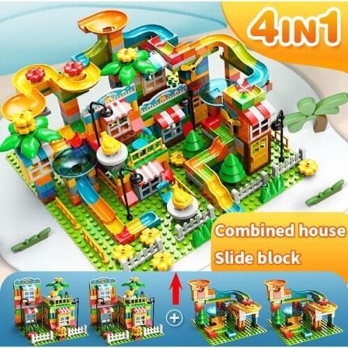 Large Particles Blocks Intelligence Assembled Building blocks For Boys And Girls Marble Race Run Track Blocks