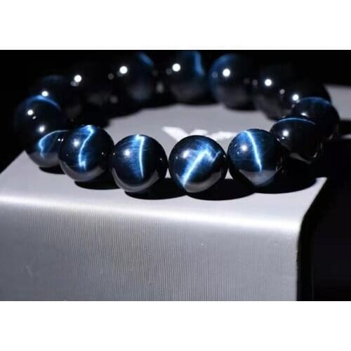 8A lightning Blue Tiger Eye Stone Bracelet mens bead string Bracelet eagle eye stone wealth Bracelet womens natural Round Bead