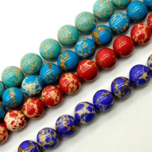 Imperial Turquoises Emperor Natural Stone Beads For Jewelry Making DIY Bracelet 4mm 6mm 8mm 10mm 12mm strand 16