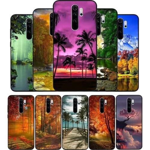 Landscape black Silicone Phone Case For Redmi note 8 7 Pro S 8T for redmi 9 7A Cover