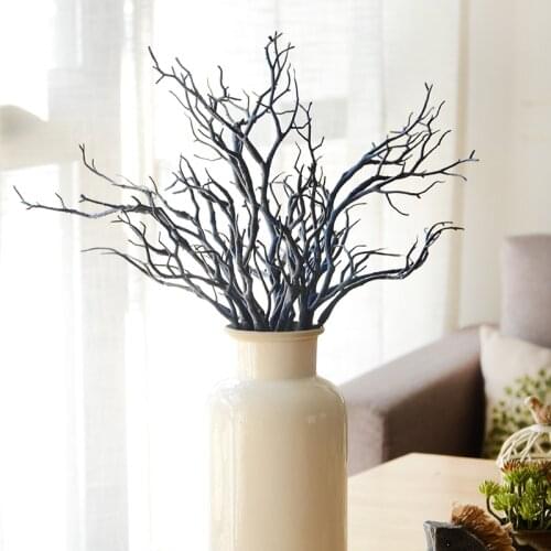33cm Black Artificial Tree Branch Plastic Fake Plant Tree For Home Hotel Decor Wedding Birthday Party Supplies DIY Coral Bouquet