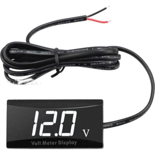 Dc 12v Car Motorcycle Voltmeter Digital White Display Waterproof Voltage Monitor