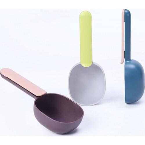 Pet Cat Dog Food Shovel Mutli-function Feeding Scoop Spoon with Sealing Bag Clip Creative Measuring Cup Supply