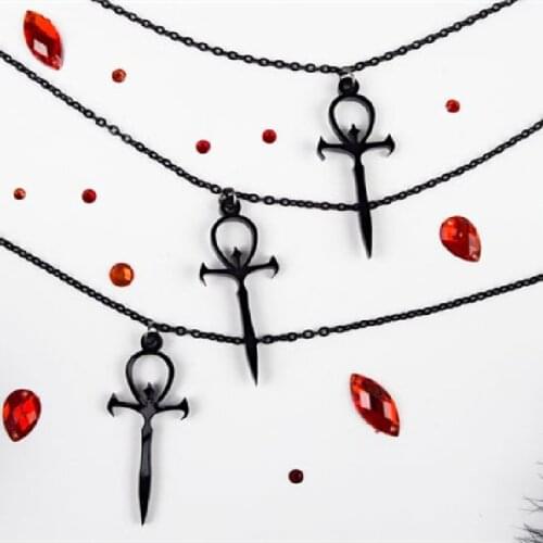 Gothic Vampire Ankh Necklace Occult Dracula Punk Pendant Nosferatu Symbol Delicacy Original Goth Statement Jewelry Gift Charm