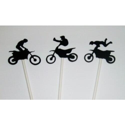 Dirt Biking Cupcake Toppers wedding birthday baby shower Party food picks
