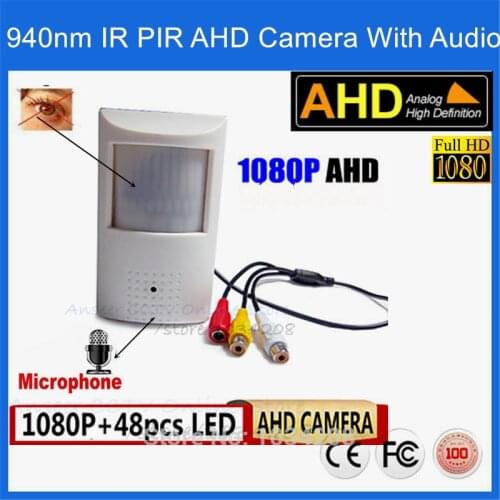1080P Mini IR AHD Camera Night Vision 48Pcs 940nm infrared 3.7mm lens 2.0Megapixel PIR IR Camera CCTV Pin hole AHD Mini Kamera