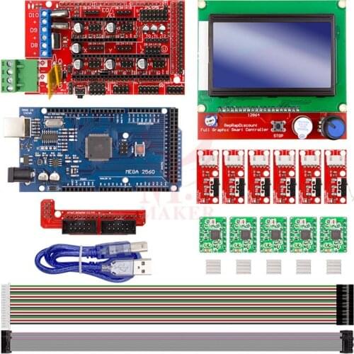 3D printer accessories 12864 LCD ramps 1.4 MEGA2560 R3 A4988 drive board