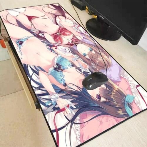 MRGBEST Anime Girl Sexy Breast Speed Locking Edge Large Mouse Pad Waterproof Game Desk Mousepad Keyboard Mat for CSGO Dota LOL
