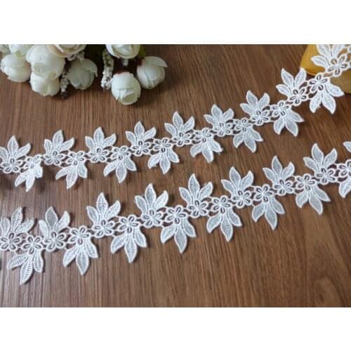 Lace Guipure Fabric White Venice/Venise Lace Fabric Trim With Floral Leaves DIY Sewing Craft Cake Decoration Lace Ribbon