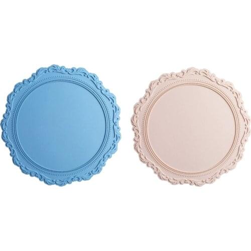 HOT 2Pcs Macrame Cup Embossed Heat Insulation Table Mat Pattern Table Mats Heat Resistant Silicone Mat Drink Cup Coasters