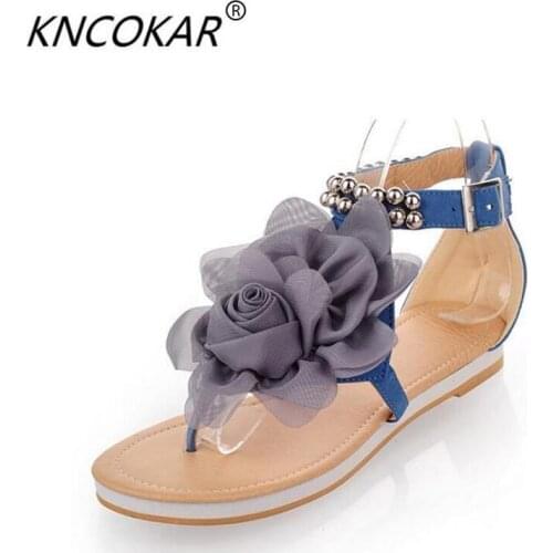 KNCOKAR2018 fashion new hot sales flat with the size of a flower and sandals size womens shoes