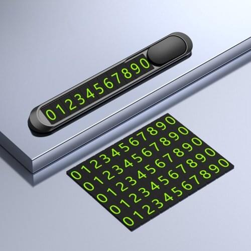 New Luminous Car Temporary Parking Card Car Sticker Hidden Car Auto Phone Number Card Plate Car Accessories Metal Alloy