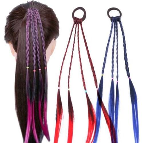 New Cute Girls Elastic Hair Rope Rubber Bands Braides Hair Accessories Wig Ponytail Hair Ring Kids Twist Braid Rope Hair Braider