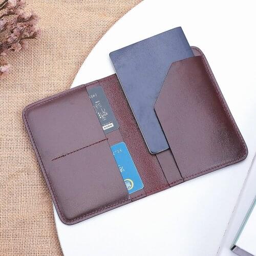 Genuine Leather Passport Cover Business ID Card Holder Organizer Cover Travel Credit Wallet for Men Women Paspoort Holder