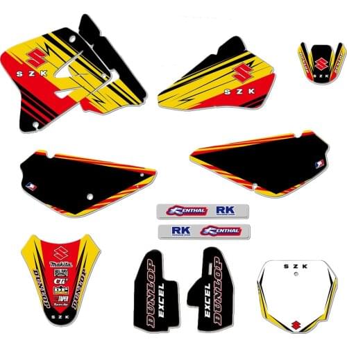 Full Custom Team Graphic Background Sticker Decal For Suzuki RM85 RM 85 2017 2016 2015 2014 2013 2009 2008 2007 2004 2001 2010