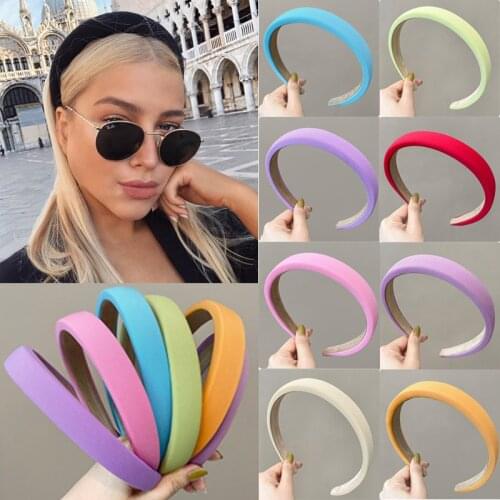 Candy colors Sponge Headbands for Women Non-slip Elastic Hair Hoop Fashion Lady Wide Bezel Hairbands Hair Accessories