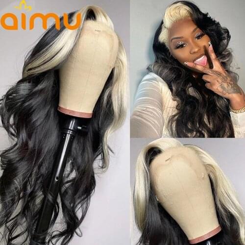HD Transparent Highlight 613 Blonde Human Hair Lace Frontal Wigs Full 40 Inch Loose Body Wave Lace Front Wigs Pre Plucked Women