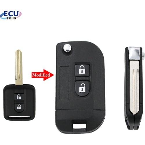 Flip Folding Remote Key Shell Car Case Fob Cover for Nissan Qashqai primera Micra Navara Almera Note Sunny 2 Buttons