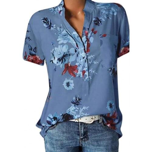 Plus Size Women Shirt Blouse Fashion V-neck Breathable Stretchy Summer Female Shirts Casual Long Women Blouses Shirt Tops