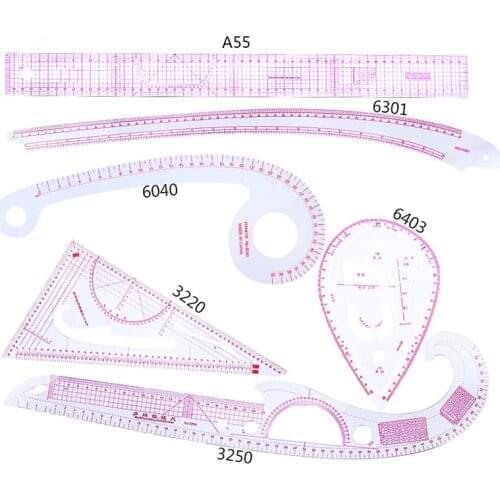 KAOBUY 6pcs/set French Curve Pattern Grading Rulers Drawing Line Measure Clothing Patchwork Design Ruler Set