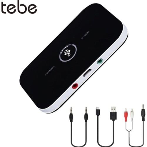 Tebe 2 IN 1 Bluetooth Receiver Transmitter B6 3.5mm Aux RCA Wireless Stereo Audio Music Adapter For PC TV Speaker Headphones