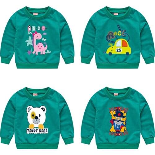 2021 Spring Autumn Kids Clothing For Boys And Girls Long Sleeve T-Shirt Childrens Baby With Cotton Top Small Animals Crew Neck