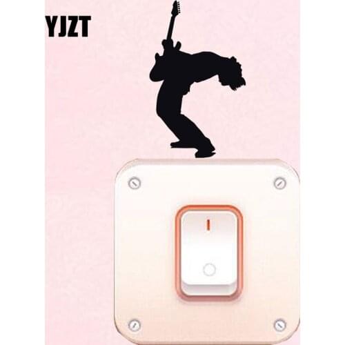YJZT GUITAR PLAYER Home Decor Wall Decal Accessories Vinyl Switch Sticker S18-0106