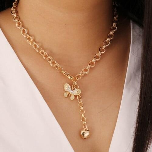 Butterfly Necklace love simple neck chain female personality retro creative clavicle chain