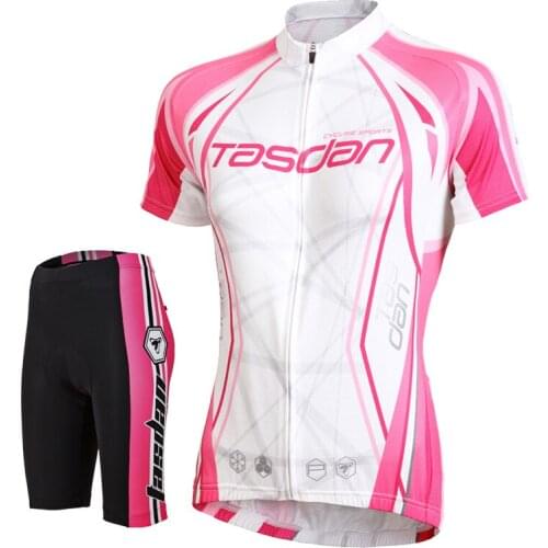 Tasdan Women Cycling Clothings Jersey Set Breathable Anti UV High Quality Bike Bicycle Wear Cycling Jersey Shorts