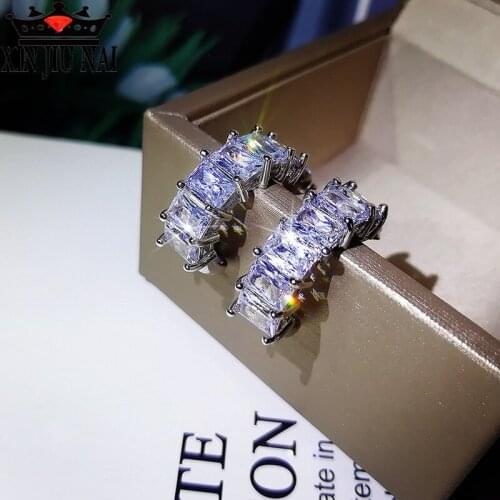 New European and American super flash zircon female high quality diamond wide face ins row diamond exaggerated shiny earrings
