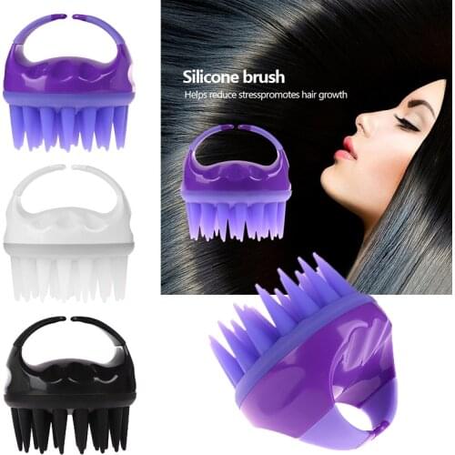 1pc Silicone Shampoo Brush Head Scrubber Scalp Massage Brush Comb Hair Washing Comb Shower Brush Bath Spa Slimming Massage Brush