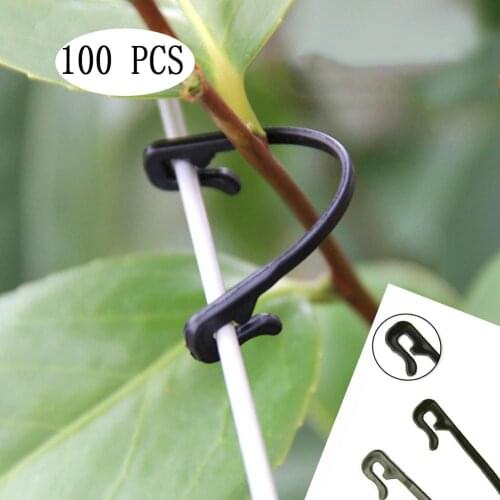 100Pcs Grape Vines Clips Durable Plastic Plant Vines Fastener Tied Buckle Tomato Vegetable Grafting Support Clips Garden Tools