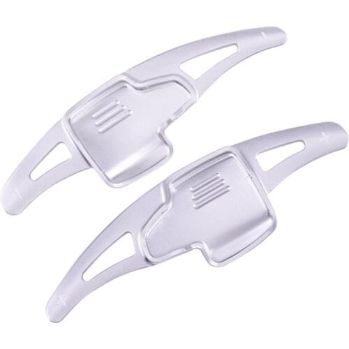 2pcs Silver Steering Wheel Shift Paddle Shifter Extension Car Aluminum Alloy Fit For Ford Ecosport Focus Kuga 2018 2019