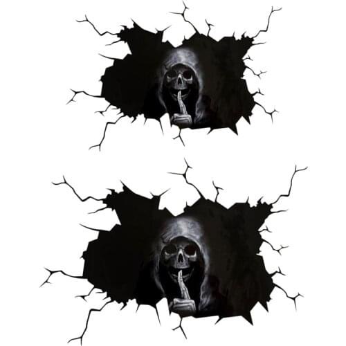 3D Skeleton Wall Sticker Happy Halloween Silent Skull Ghost Home Door Wall Sticker Car Window Home Decoration Decal Decor Party