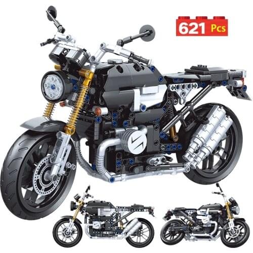 621PCS City Technical Speed Racing Motorcycle Model Building Blocks MOC Creative Car Educational Bricks Toys For Children Gifts