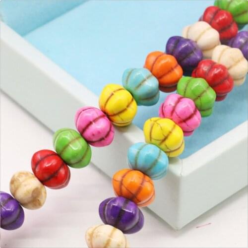 8X12/12X16mm Multicolor Pumpkin Turkey Turquoises Loose Beads Hand Made For DIY Necklace Bracelet Jewelry Making Design Women