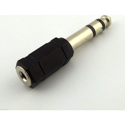 1pcs 6.35mm 1/4" Male Plug Stereo to 3.5mm 1/8" Female Jack Audio Adapter Connector New