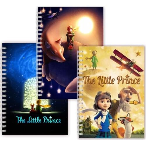 Movie The Little Prince Spiral Notebook Sketch Note Book Le Petit Prince Fox Flower Rose Drawing Art Quote Figurine Binder Ring