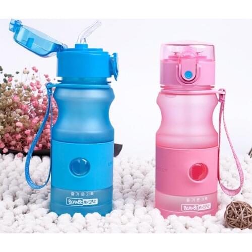 Kids Sports Travel School Using 420ML Leakproof Bottles Portable Children Plastic Water Bottle Baby Health Straw Bottles