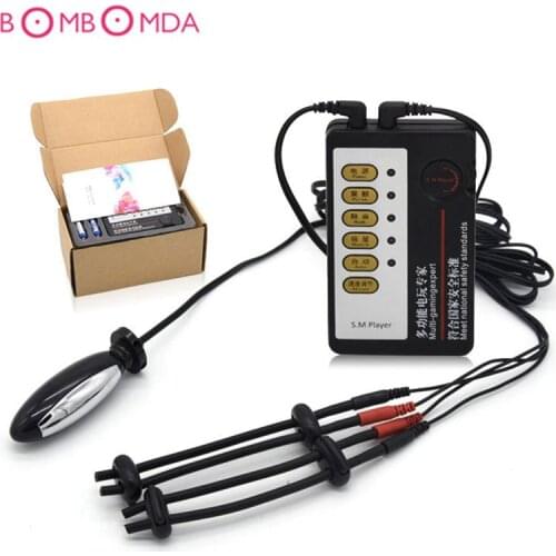 Electro Shock Prostate Stimulator Remote Control Dildo Vibrator Butt Plug Anal Vibrating Ring Sex Toys Masturbator For Men Adult