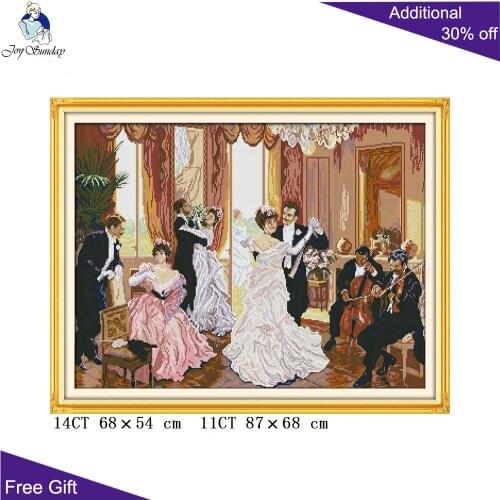 Joy Sunday Prom Cross Stitch Home Decoration R426 14CT 11CT Counted and Stamped The Family Party Needlework Cross Stitch kits