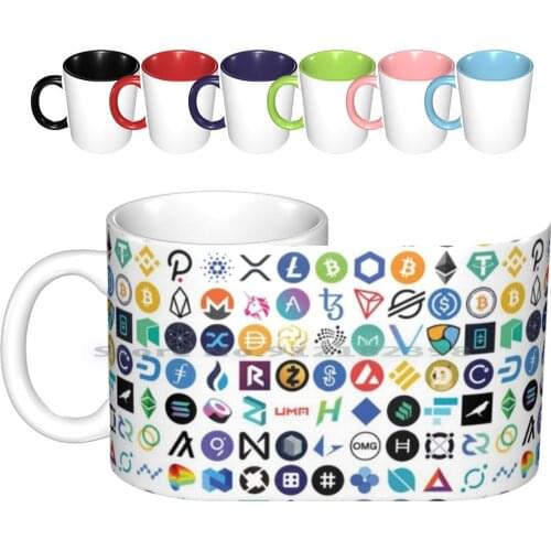 Crypto Logos Ceramic Mugs Coffee Cups Milk Tea Mug Crypto Pattern Eth Ethereum Chainlink Defi Token Bitcoin Btc Crypto