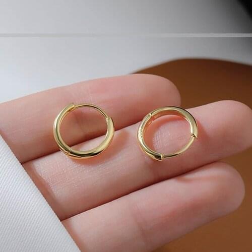 Korean Minimalist Huggie Geometric Small Hoop Earring for Women Tiny Round Punk Hip-Hop Ear Bone Aros Ear Ring Fashion Jewelry