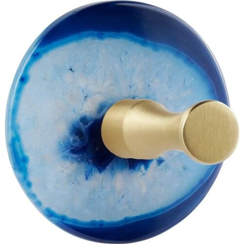 TUMBEELLUWA Agate Slice Round Drawer Knob Pull Handle for Cabinet Drawer Wardrobe,Wall Mounted Cloths Hat Hook Home Office Decor