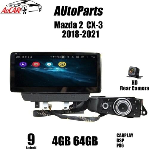 Android 9 PX6 4+64G DSP Carplay Radio Car DVD Player GPS navigation For Mazda 2 CX-3 2018 2019 2020 2021 Head Unit Multimedia