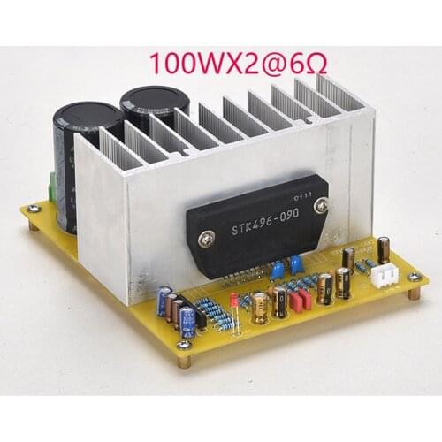 KYYSLB 2X100W AC Dual 24-36V Low Distortion Amplifier Board High-power Thick Film STK496-090 Amplifier Test Finished Board