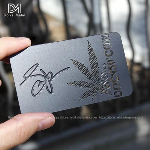 Personality black gold business card stainless steel business card metal membership card hollow stainless steel card
