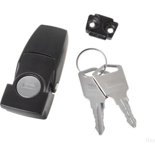 OOTDTY Cabinet Black Coated Metal Hasp Latch DK604 Security Toggle Lock With Two Keys
